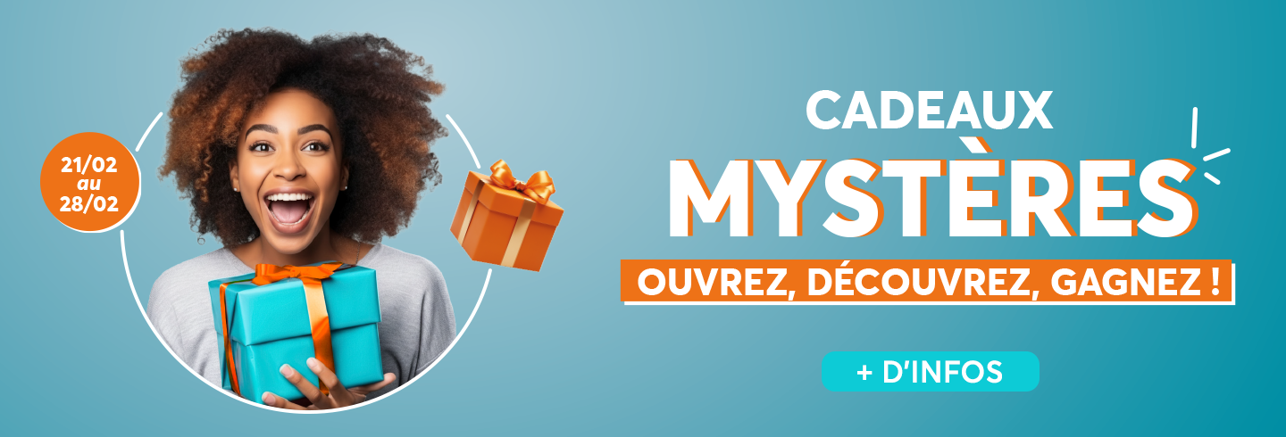 Profitez d'une animation cadeaux mystères dans votre centre commercial Aushopping Mantes Buchelay du 21 au 28 février de 11h à 15H