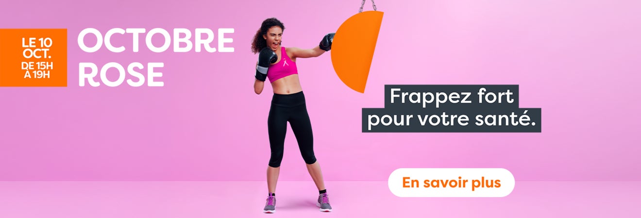 Octobre rose le 10 octobre de 15H à 19H dans votre centre commercial Aushopping Mantes Buchelay, frappez fort pour votre santé